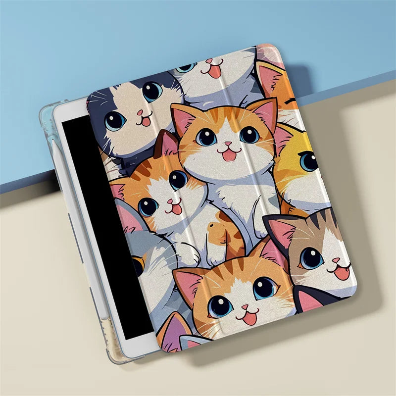 Kawaii Cat Case For iPad 11 2025 Pro 11 inch Air 2024 iPad Air 5/4 10.9 10th 10.2 9.7 inch Air3 10.5 mini 6/5/4 Cover Cute Cases