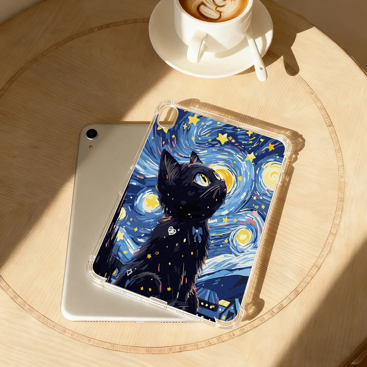 Clear Transparent Tablet Case for Apple iPad Pro 12.9 13 9.7 10.5 A16 11 10 9 8 Air 13 Mini 6 5 4 Cover Cute Artistic Cat Shell