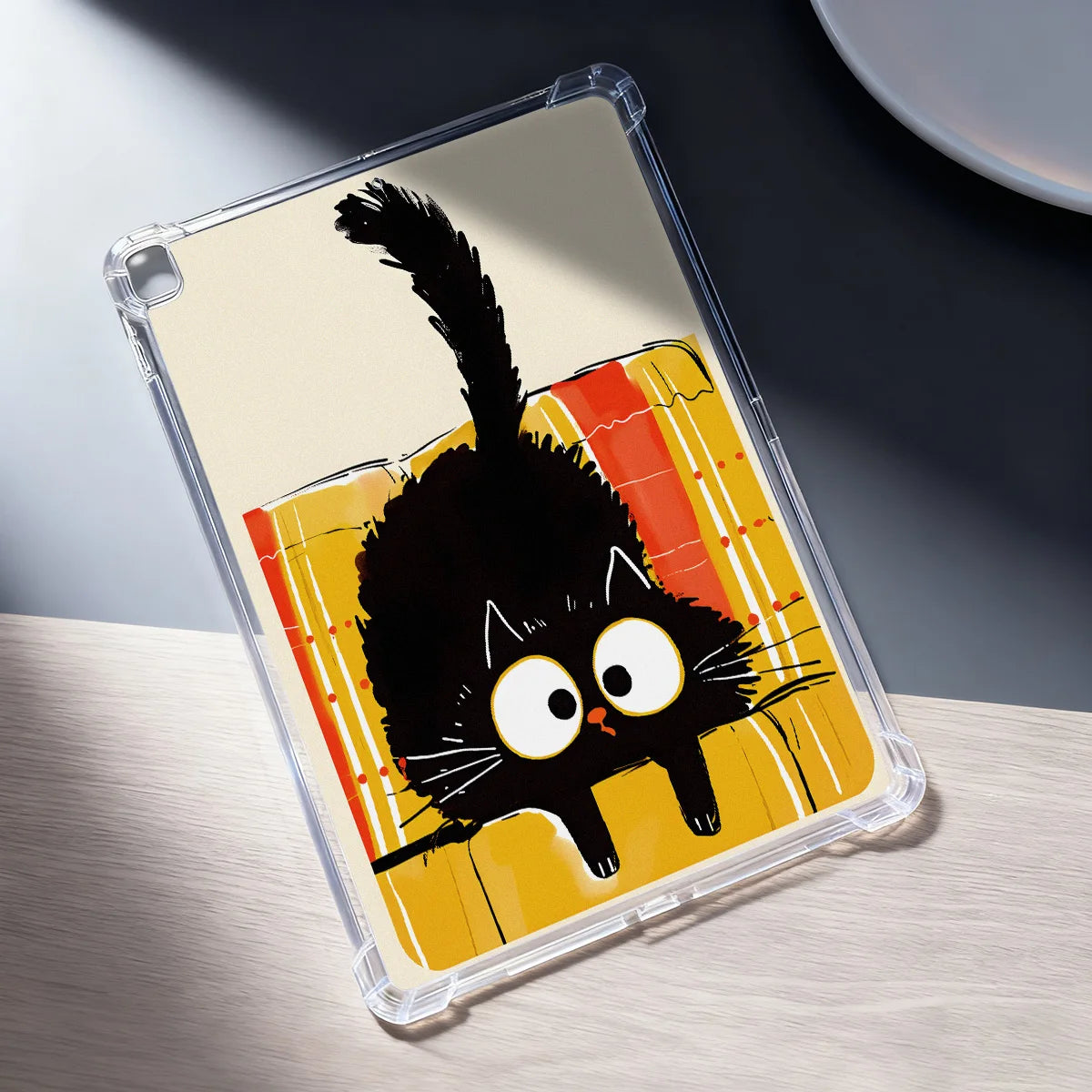 Clear Transparent Tablet Case for Apple iPad Pro 12.9 13 9.7 10.5 A16 11 10 9 8 Air 13 Mini 6 5 4 Cover Cute Artistic Cat Shell