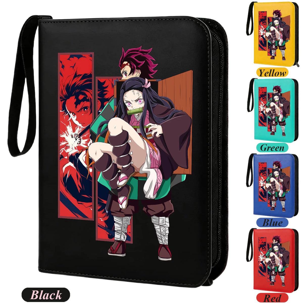 400pcs Anime Demon Slayer Zipper Card Album Book Collection Card Storage Folder Hold Tanjiro Game Cards Binder Holder Protector