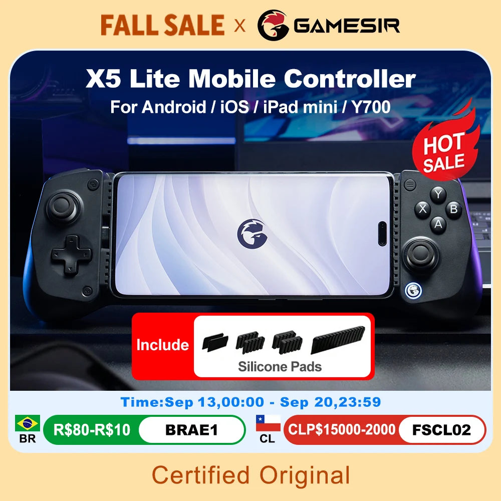 GameSir X5 Lite Mobile Gaming Controller Phone Gamepads for iPhone 17 16 15 Series IOS iPad Mini Y700 Android Tablet Controle