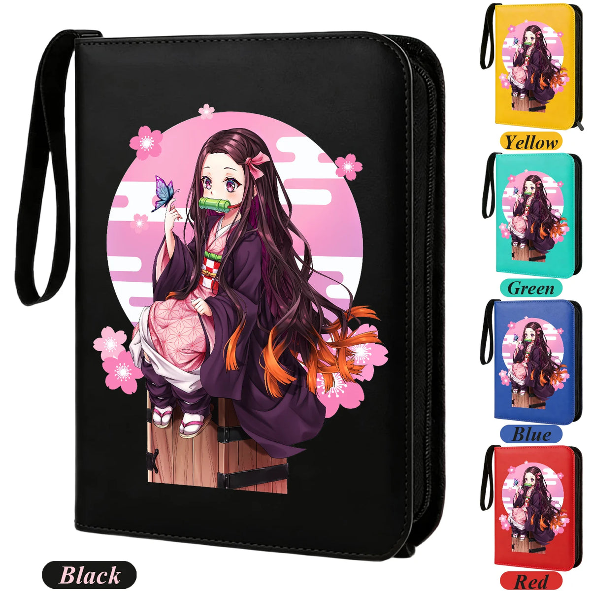 400pcs Anime Demon Slayer Zipper Card Album Book Collection Card Storage Folder Hold Tanjiro Game Cards Binder Holder Protector
