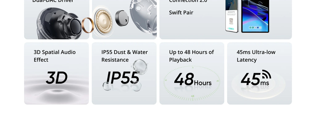 Russian Version realme Buds Air 7 Pro 53dB Active Noise Cancelling True Wireless Earphone 48Hour Battery Bluetooth 5.4 Headphone