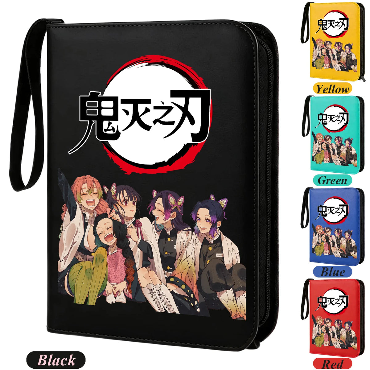 400pcs Anime Demon Slayer Zipper Card Album Book Collection Card Storage Folder Hold Tanjiro Game Cards Binder Holder Protector