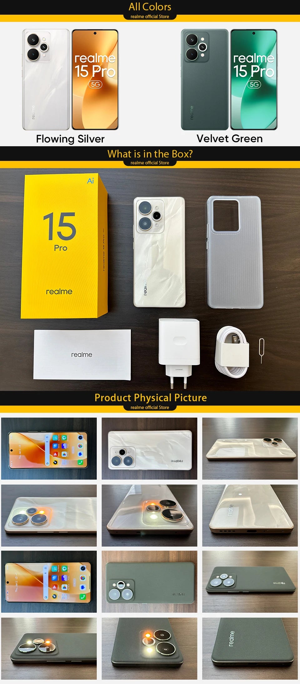 [World Premiere] realme 15 Pro 5G Smartphone Snapdragon 7 Gen 4 Chipset 7000mAh Battery 80W Charge Triple 50MP Camera 6.8" 144Hz