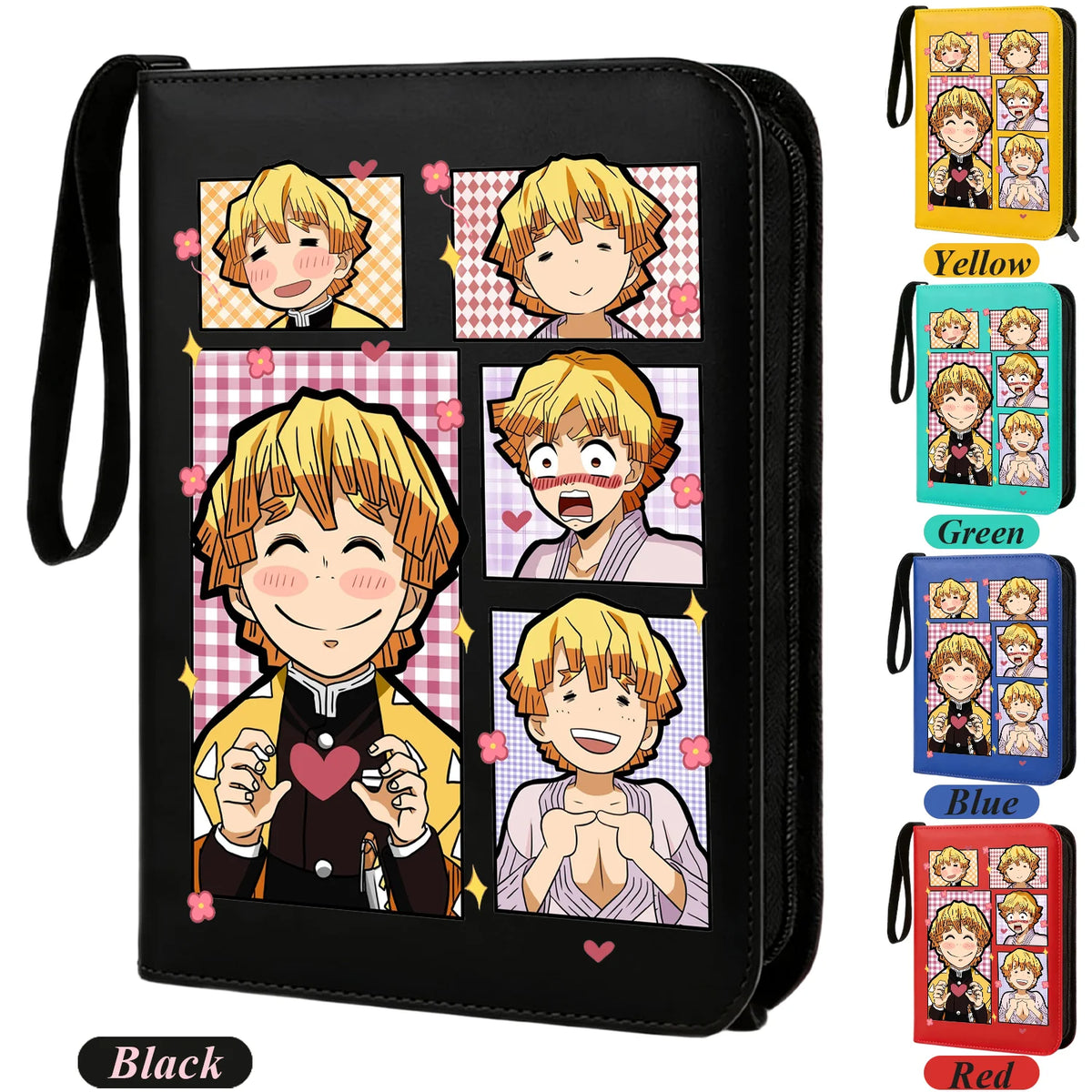 400pcs Anime Demon Slayer Zipper Card Album Book Collection Card Storage Folder Hold Tanjiro Game Cards Binder Holder Protector