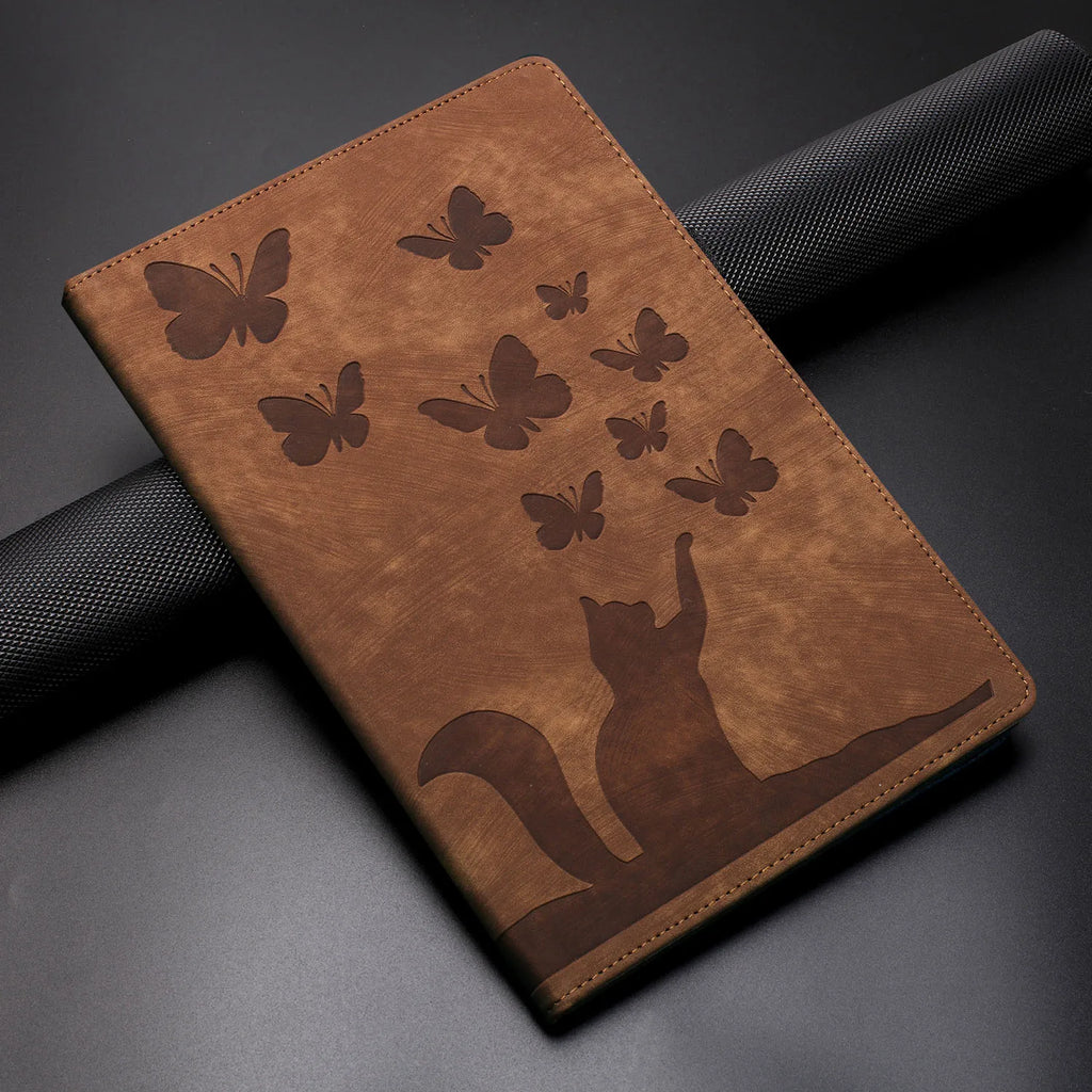 with Card Slot Butterfly Cat Tablet Case For iPad 2025 Pro Air MINI 10.2 10.9 11 12.9 13 inch 4 5 6 7 8 9 10th Generation Cover