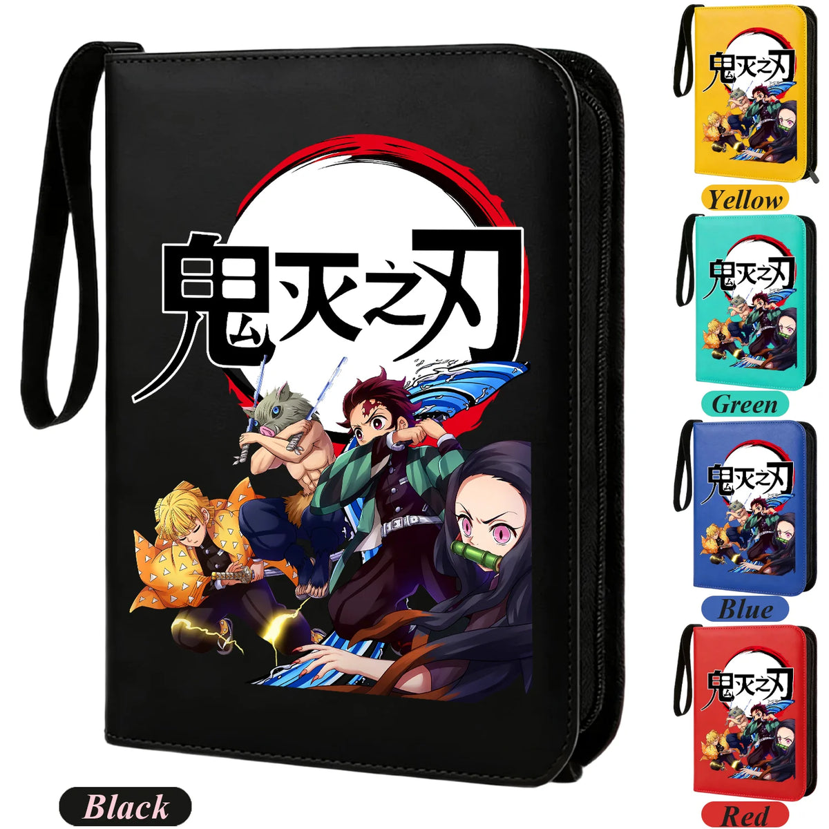 400pcs Anime Demon Slayer Zipper Card Album Book Collection Card Storage Folder Hold Tanjiro Game Cards Binder Holder Protector