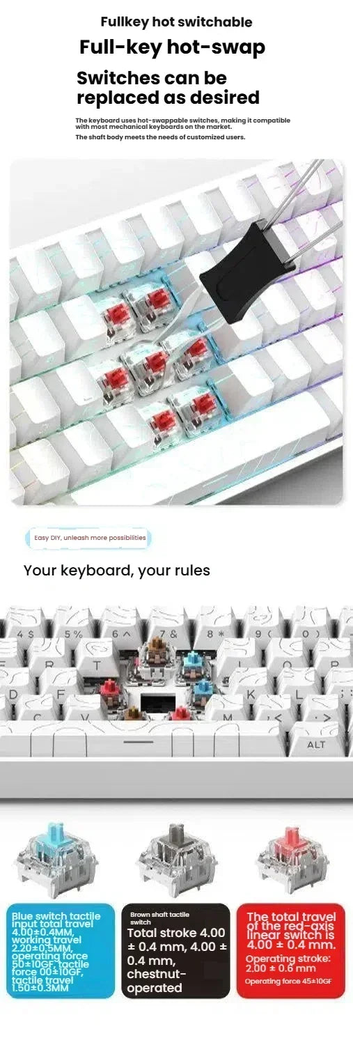 X68 HE Rapid Trigger Keyboard 8000Hz Magnetic 0.01mm RT Accuracy Wired Ergonomics Gaming Esports Keyboard Win Macos