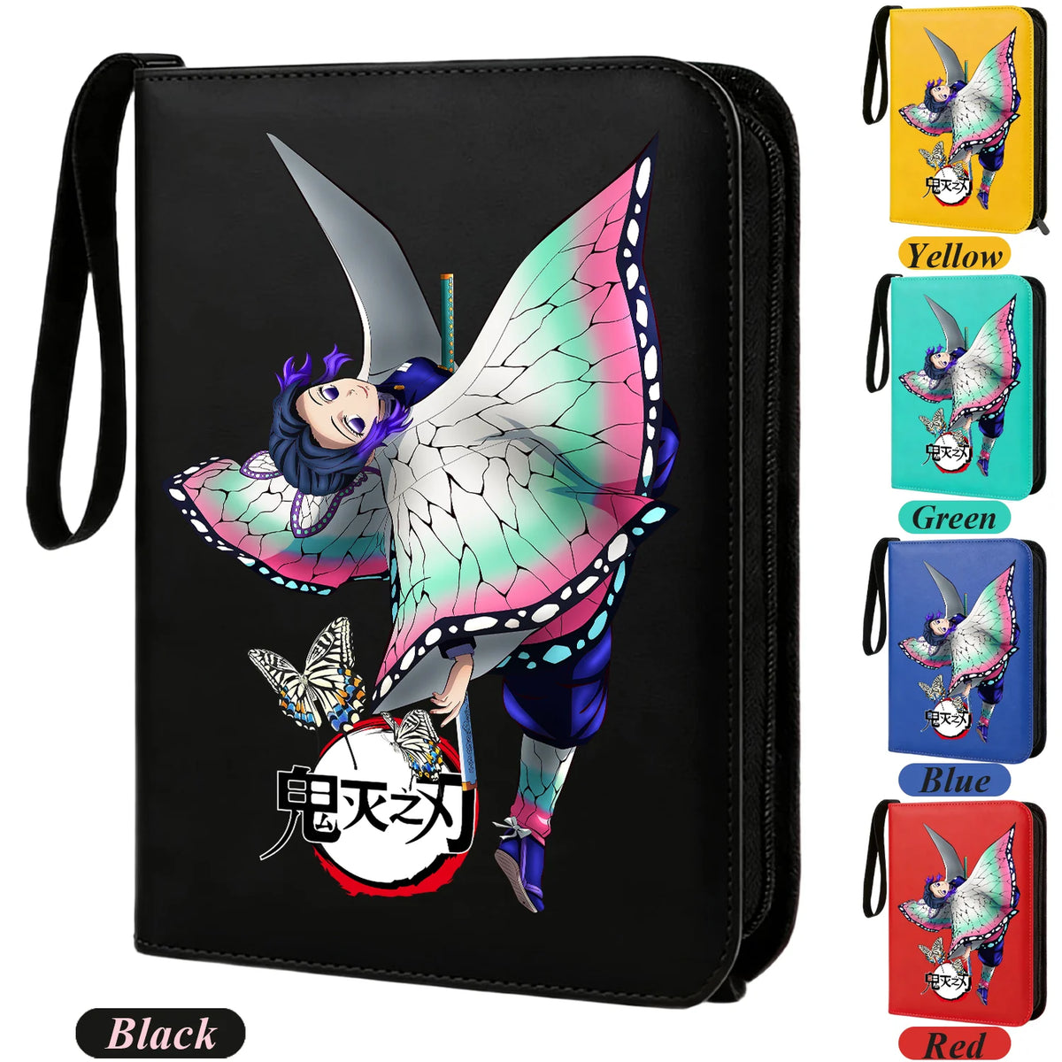 400pcs Anime Demon Slayer Zipper Card Album Book Collection Card Storage Folder Hold Tanjiro Game Cards Binder Holder Protector
