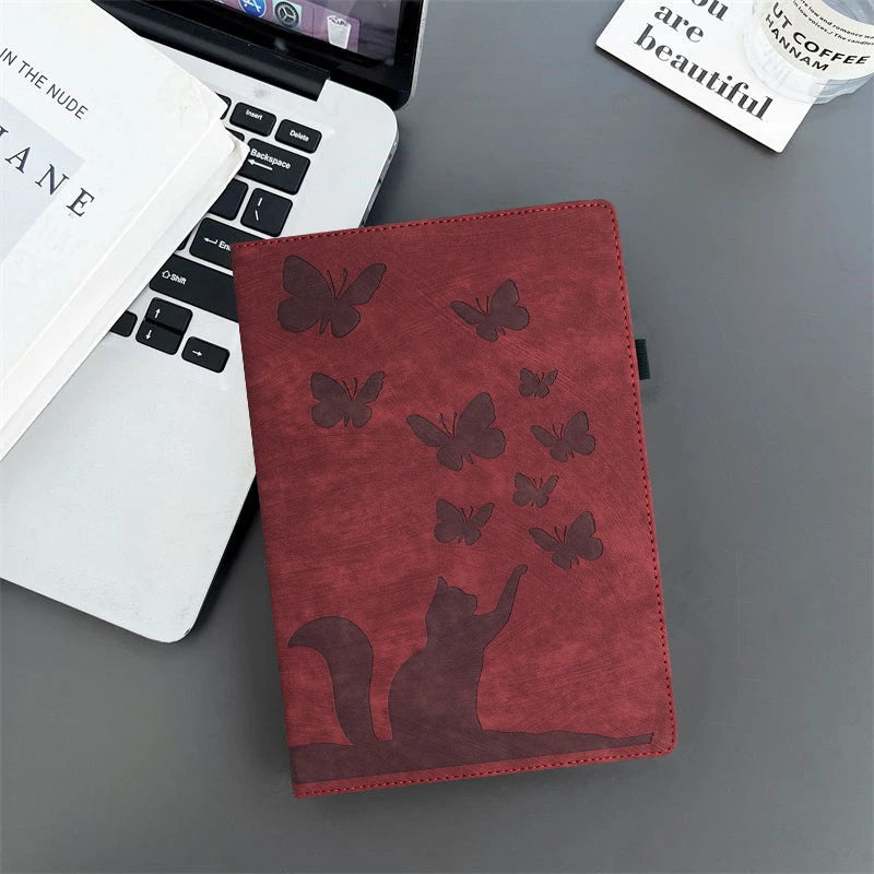 with Card Slot Butterfly Cat Tablet Case For iPad 2025 Pro Air MINI 10.2 10.9 11 12.9 13 inch 4 5 6 7 8 9 10th Generation Cover