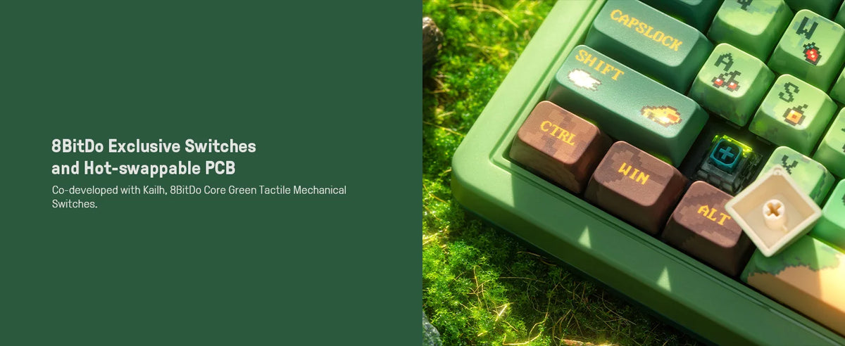 8BitDo Retro 87 Mechanical Keyboard & Retro R8 Mouse - Forest Wonder Officially licensed by XBOX. Compatible Windows Android.
