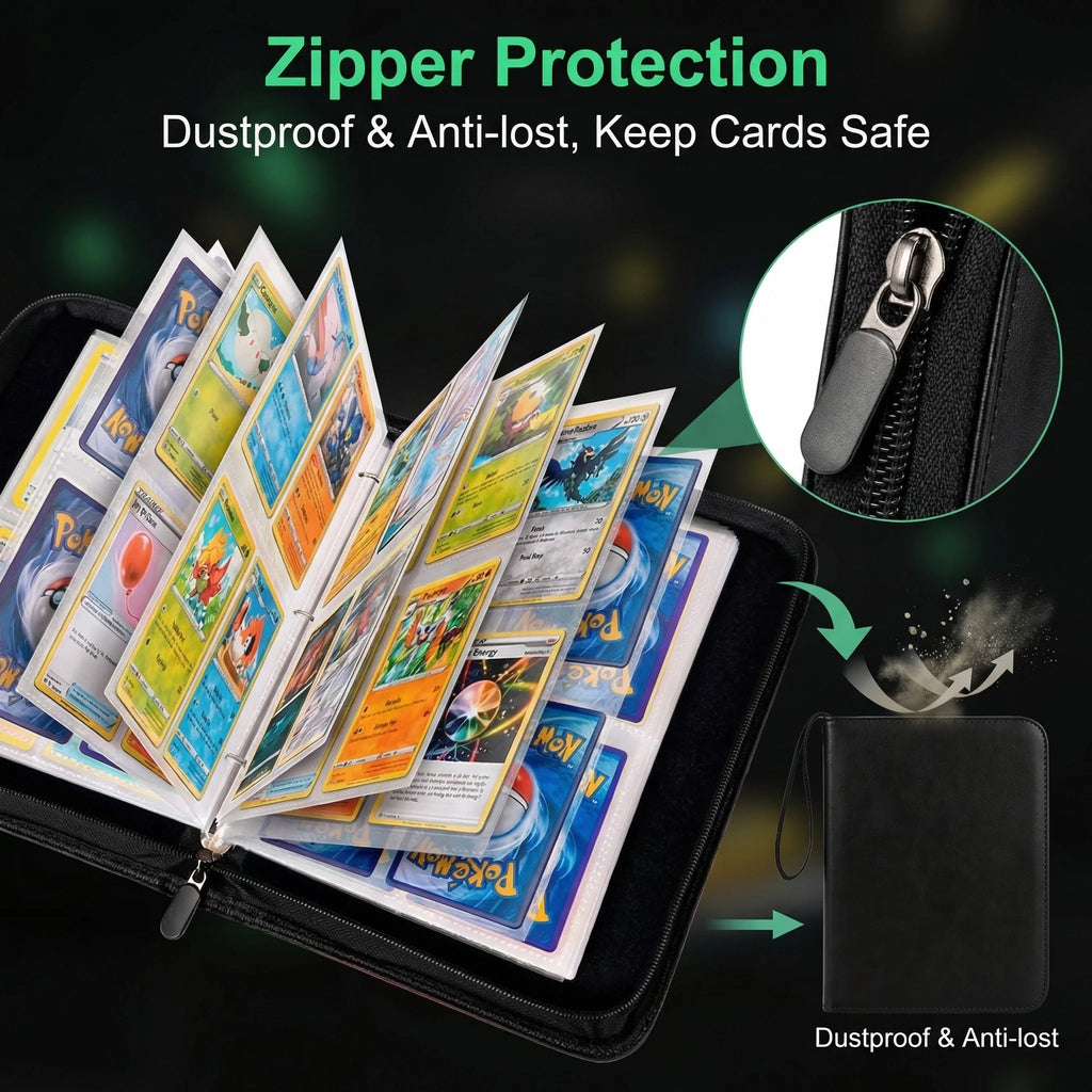 400pcs Anime Demon Slayer Zipper Card Album Book Collection Card Storage Folder Hold Tanjiro Game Cards Binder Holder Protector