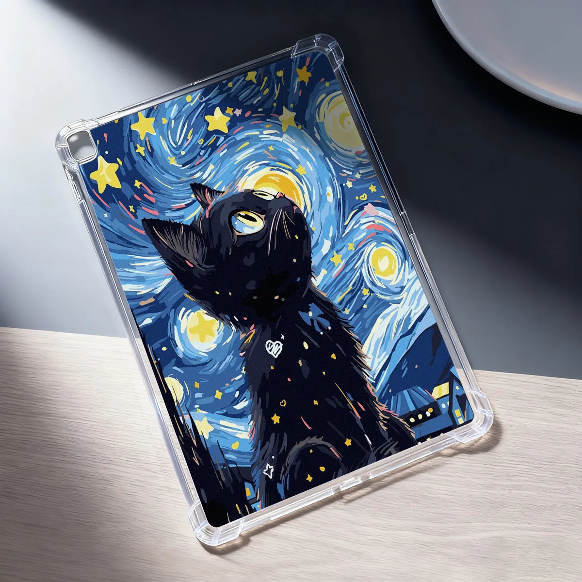 Clear Transparent Tablet Case for Apple iPad Pro 12.9 13 9.7 10.5 A16 11 10 9 8 Air 13 Mini 6 5 4 Cover Cute Artistic Cat Shell