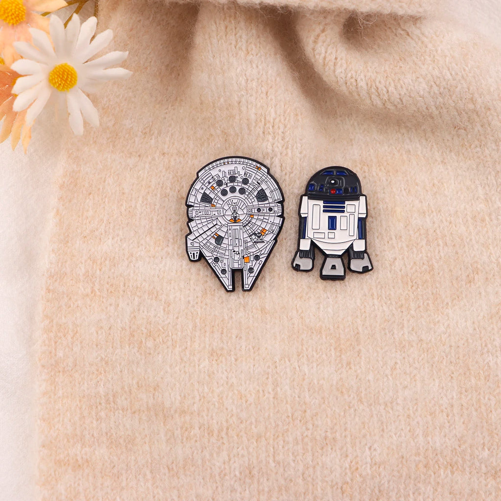 Classic Enamel Pins Cool Brooches Badges for Backpacks Jackets Hats Retro Sci-Fi Collection Gift for Fans Cosplay Accessories