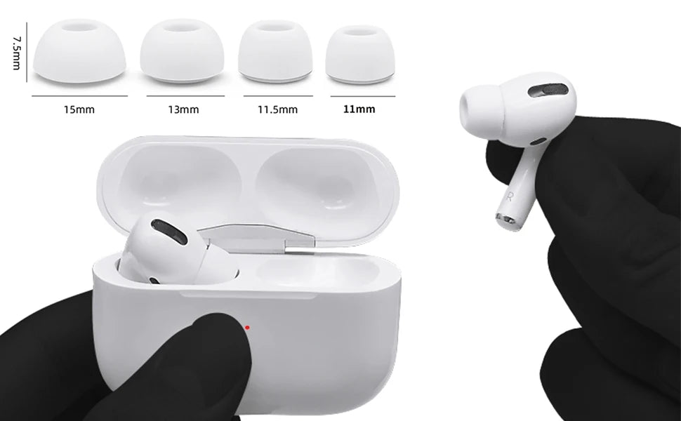 KUTOU 4 Pairs Liquid Silicone Ear Tips for Airpods Pro 1 2 Noise Reduction Pad Earplugs Boxed Ear Caps Comes with Cleaning Pen