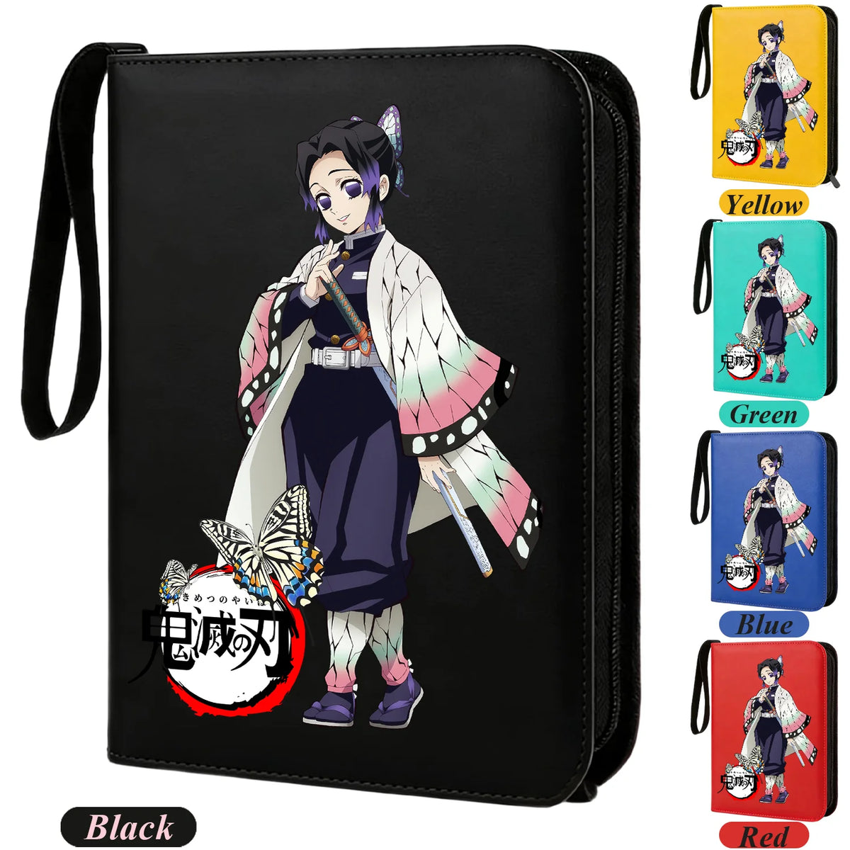 400pcs Anime Demon Slayer Zipper Card Album Book Collection Card Storage Folder Hold Tanjiro Game Cards Binder Holder Protector