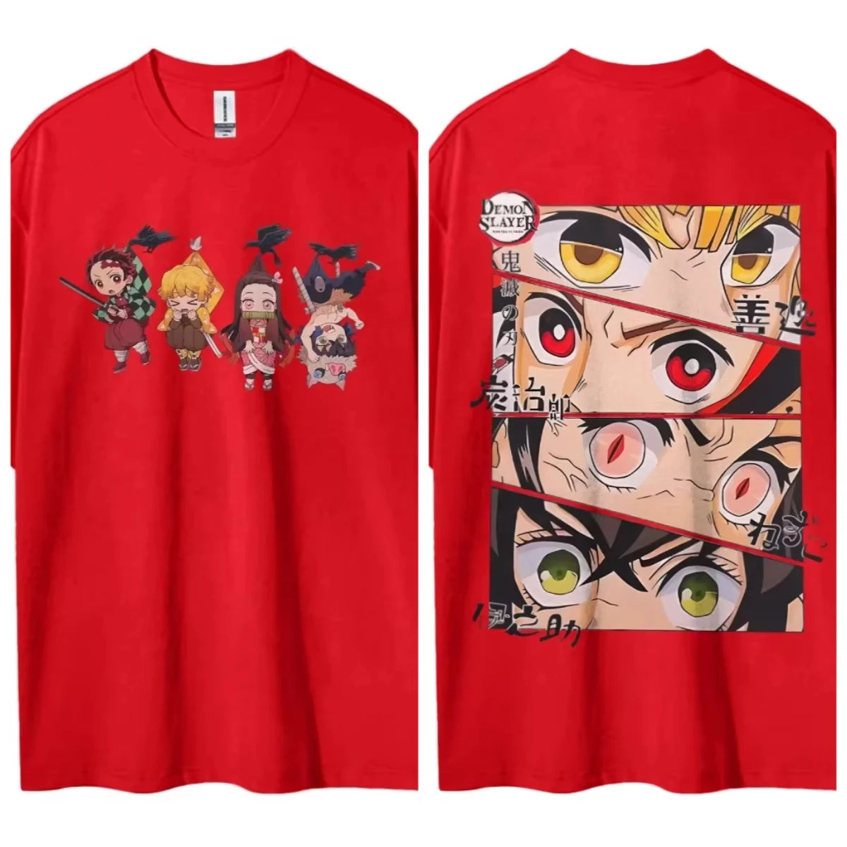 Demon Slayer Men's T-shirt Kamado Tanjiro Japan Anime Summer Boy Spring and Autumn Children's Short Sleeves Parent-Child Wear