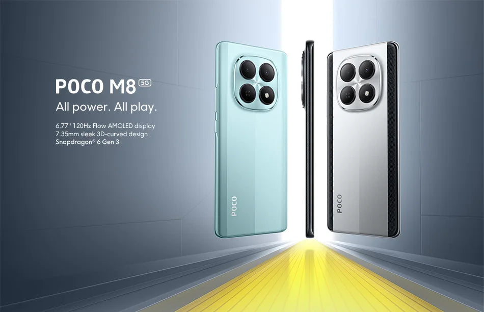 POCO M8 5G Global Version Smartphone 256GB 512GB Snapdragon® 6 Gen 3 NFC 6.77" 120Hz Display 50MP Main Camera 45W Charging