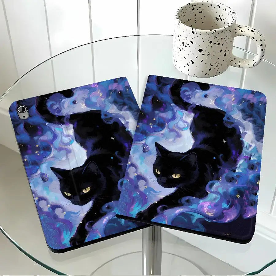 With Pencil Holder Case for Xiaomi Pad 6s Pro 7 Ultra Redmi Pad SE K Pad 8.8 9.7 12.4 Inch Pad 5 6 7 8 Pro Starry Night Cat