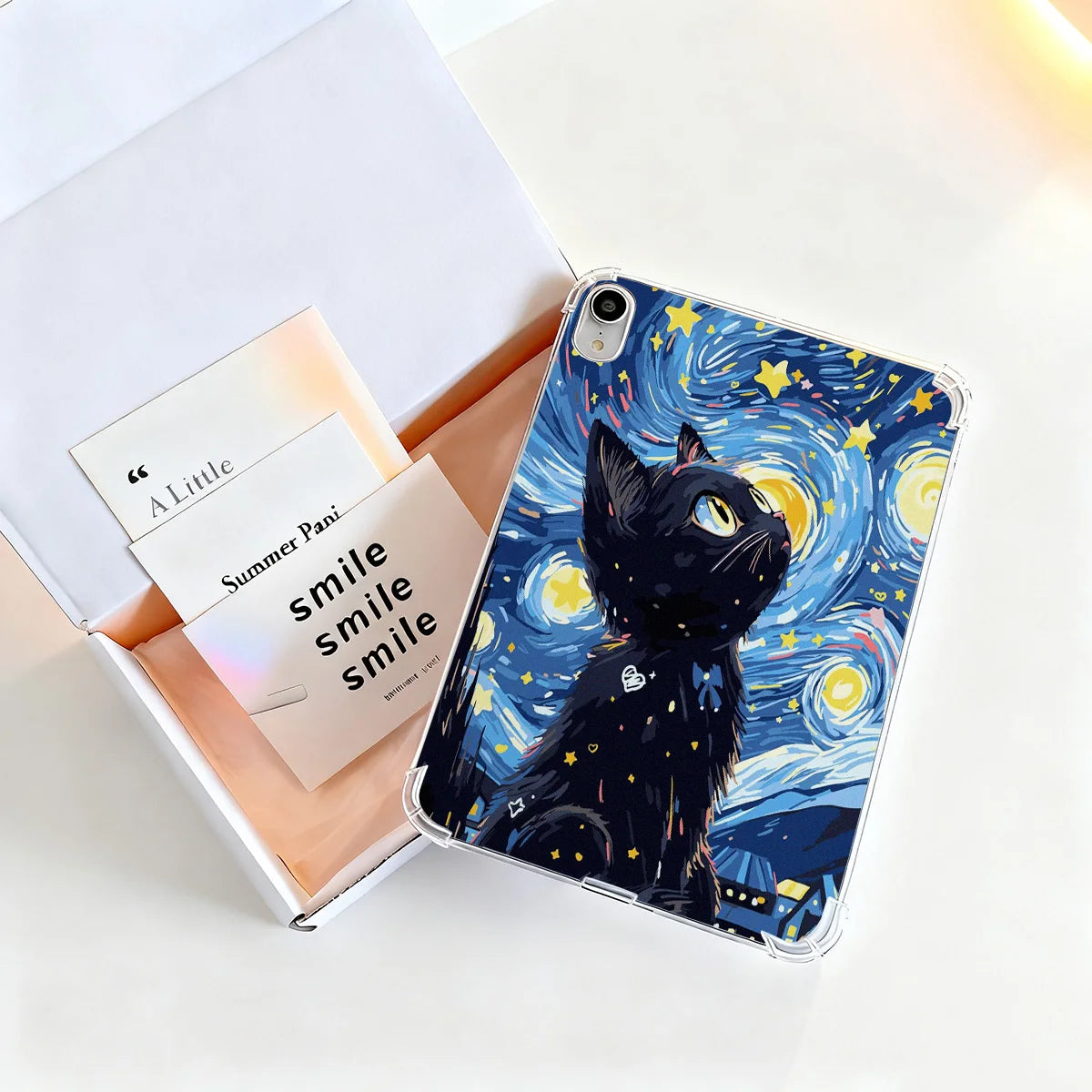 Clear Transparent Tablet Case for Apple iPad Pro 12.9 13 9.7 10.5 A16 11 10 9 8 Air 13 Mini 6 5 4 Cover Cute Artistic Cat Shell