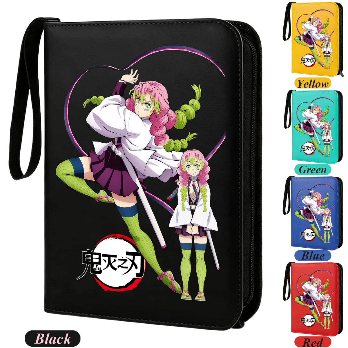 400pcs Anime Demon Slayer Zipper Card Album Book Collection Card Storage Folder Hold Tanjiro Game Cards Binder Holder Protector
