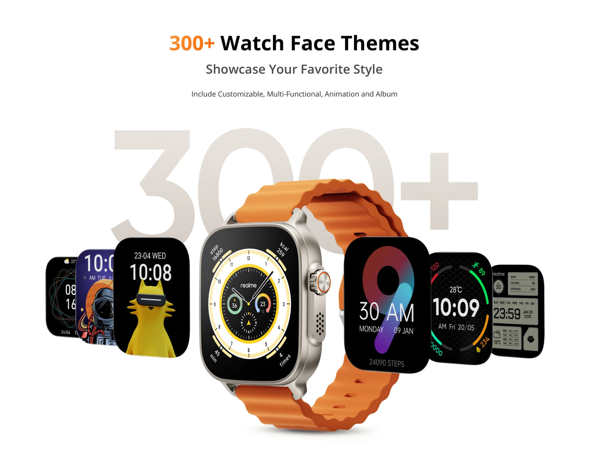 realme Watch 5 Smart Watch 1.97" 2D Flat AMOLED Display Compass & Independent GPS with 5 GNSS 14-day Battery Life NFC Card IP68