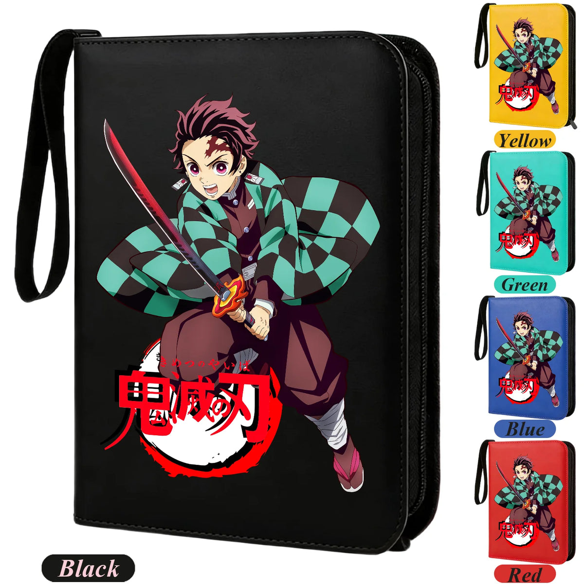 400pcs Anime Demon Slayer Zipper Card Album Book Collection Card Storage Folder Hold Tanjiro Game Cards Binder Holder Protector