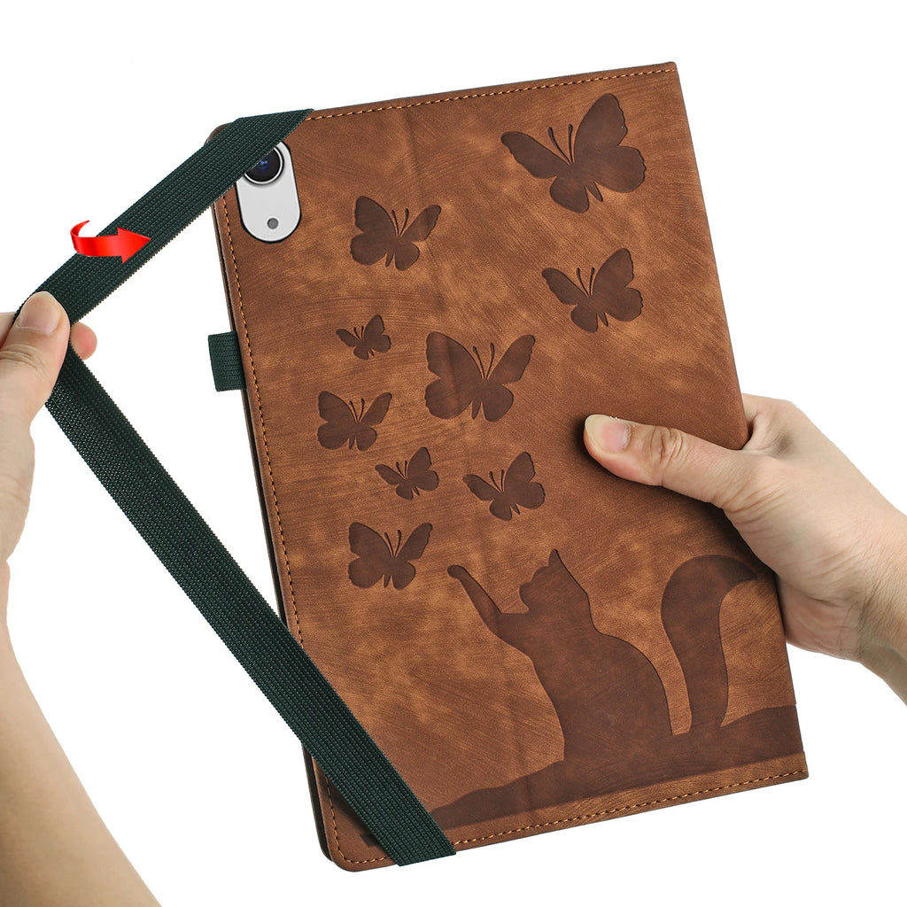 with Card Slot Butterfly Cat Tablet Case For iPad 2025 Pro Air MINI 10.2 10.9 11 12.9 13 inch 4 5 6 7 8 9 10th Generation Cover