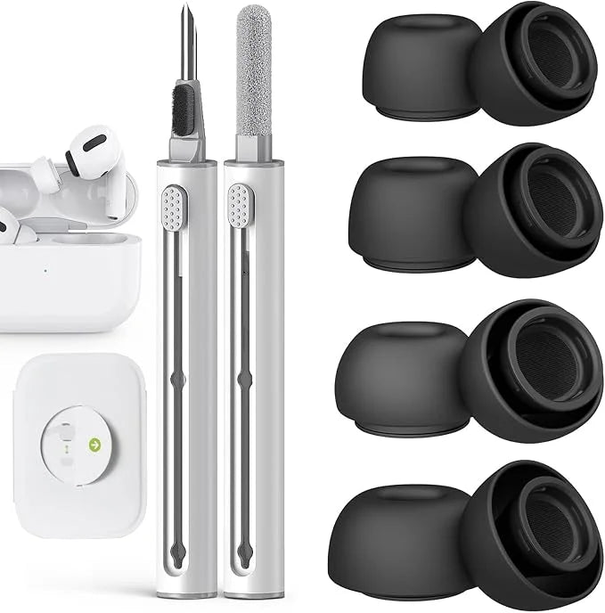 KUTOU 4 Pairs Liquid Silicone Ear Tips for Airpods Pro 1 2 Noise Reduction Pad Earplugs Boxed Ear Caps Comes with Cleaning Pen