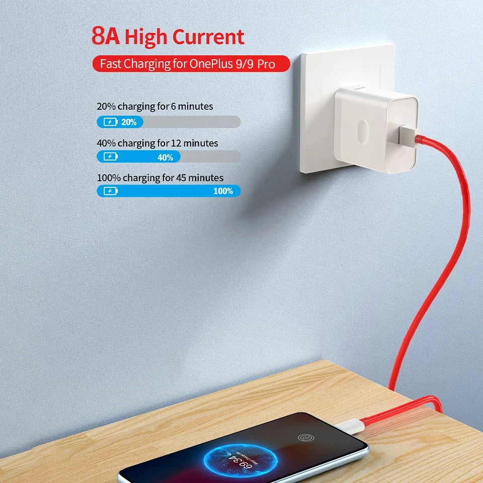 Original 100W 80W Supervooc Fast Charger Cable USB Type C 8A Warp Charge Cord For Oneplus 13 12 11R 10 Pro Ace 5 3 2 Nord 5 N30