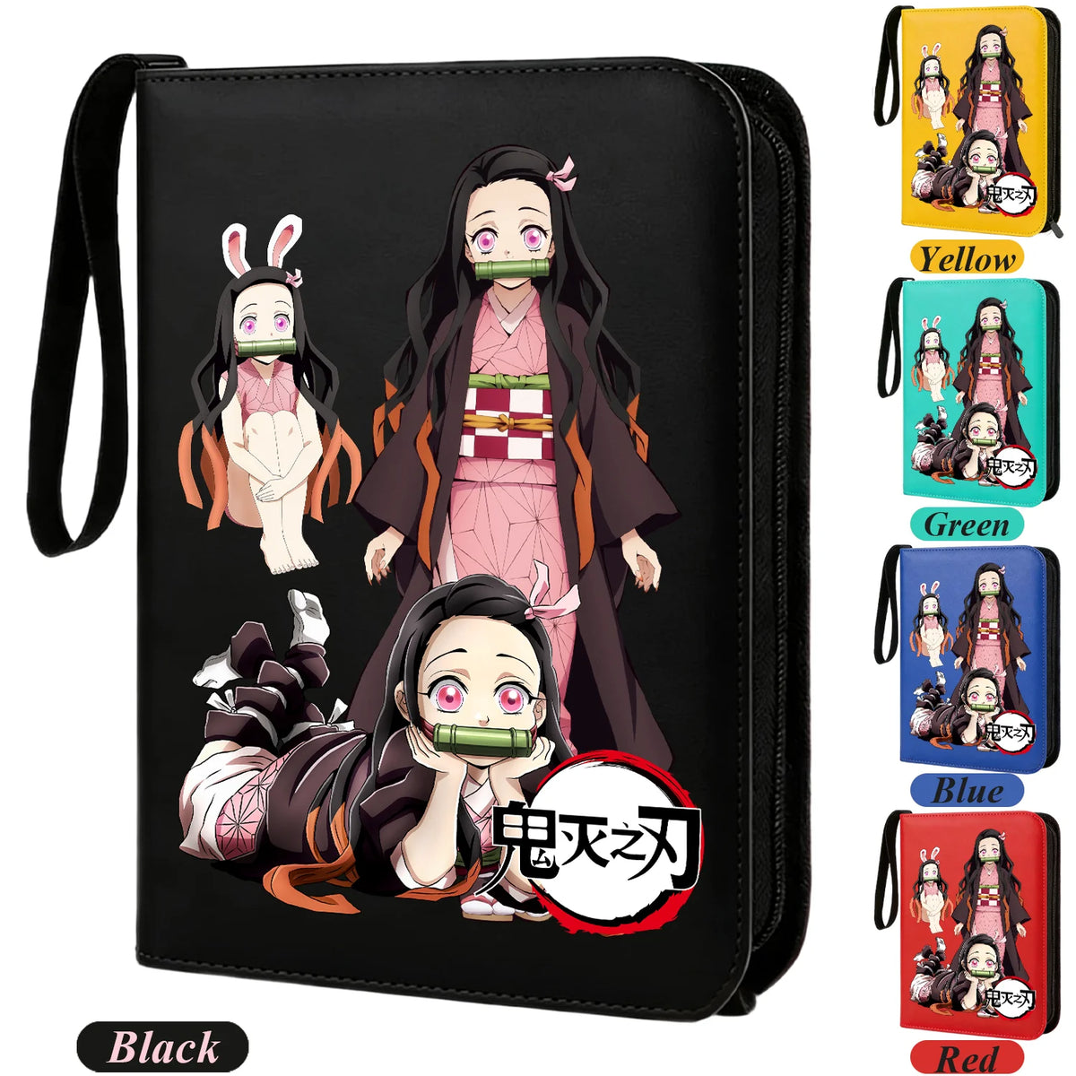 400pcs Anime Demon Slayer Zipper Card Album Book Collection Card Storage Folder Hold Tanjiro Game Cards Binder Holder Protector