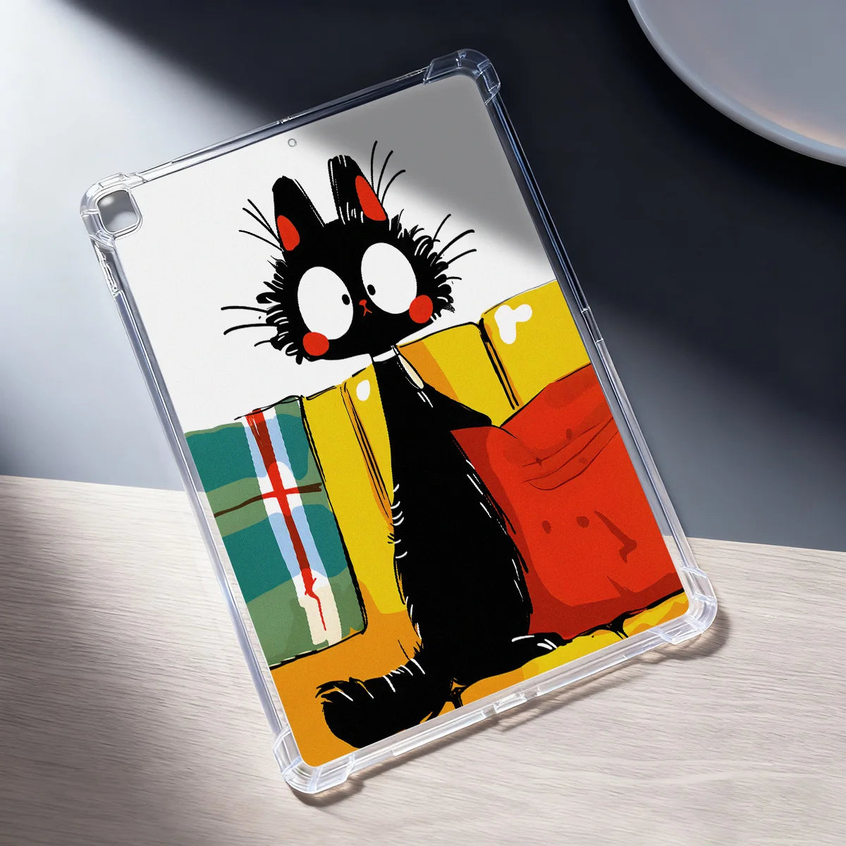 Clear Transparent Tablet Case for Apple iPad Pro 12.9 13 9.7 10.5 A16 11 10 9 8 Air 13 Mini 6 5 4 Cover Cute Artistic Cat Shell