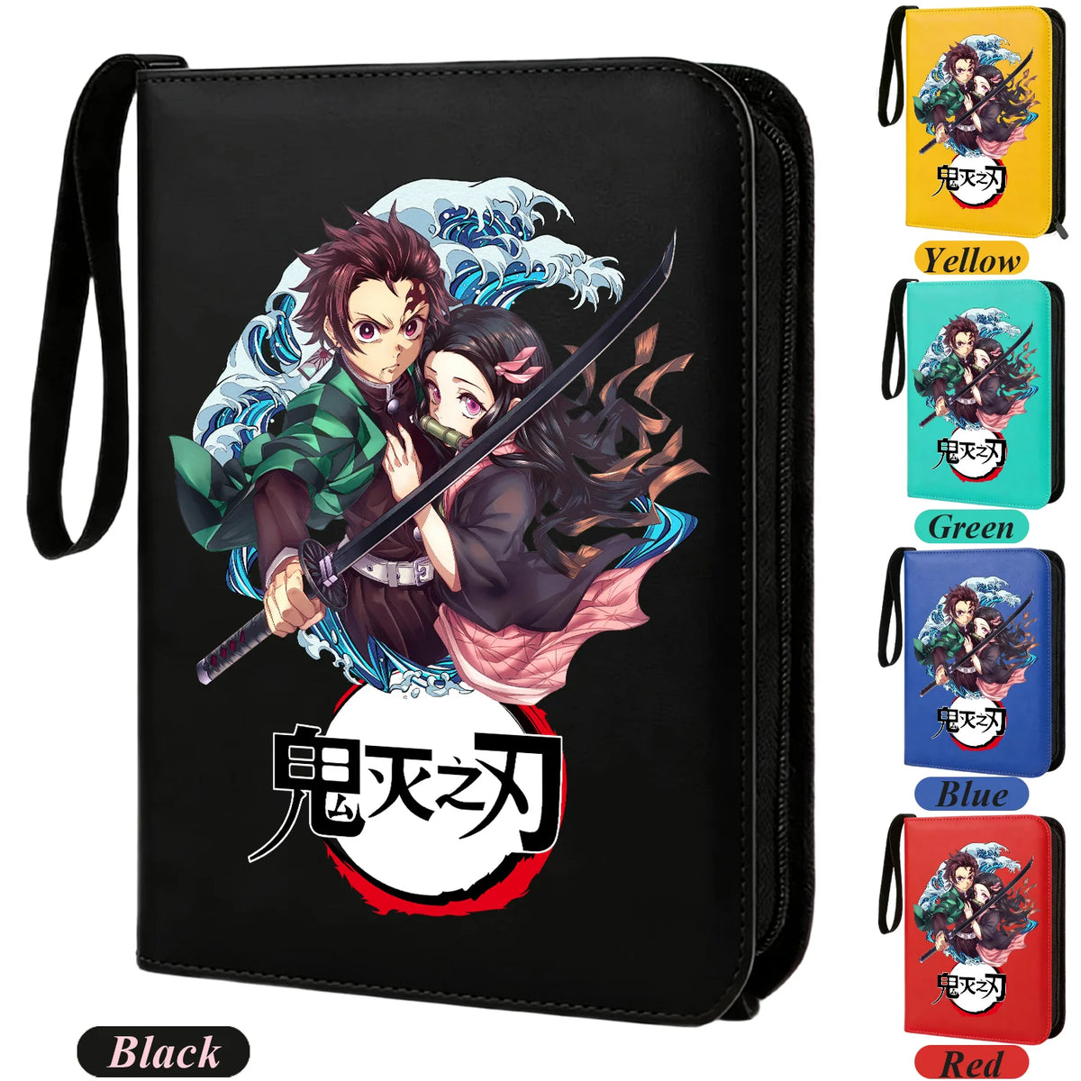 400pcs Anime Demon Slayer Zipper Card Album Book Collection Card Storage Folder Hold Tanjiro Game Cards Binder Holder Protector