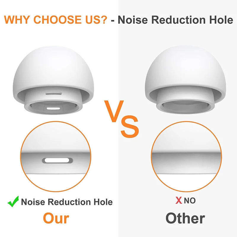 KUTOU 4 Pairs Liquid Silicone Ear Tips for Airpods Pro 1 2 Noise Reduction Pad Earplugs Boxed Ear Caps Comes with Cleaning Pen