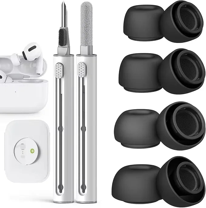 KUTOU 4 Pairs Liquid Silicone Ear Tips for Airpods Pro 1 2 Noise Reduction Pad Earplugs Boxed Ear Caps Comes with Cleaning Pen