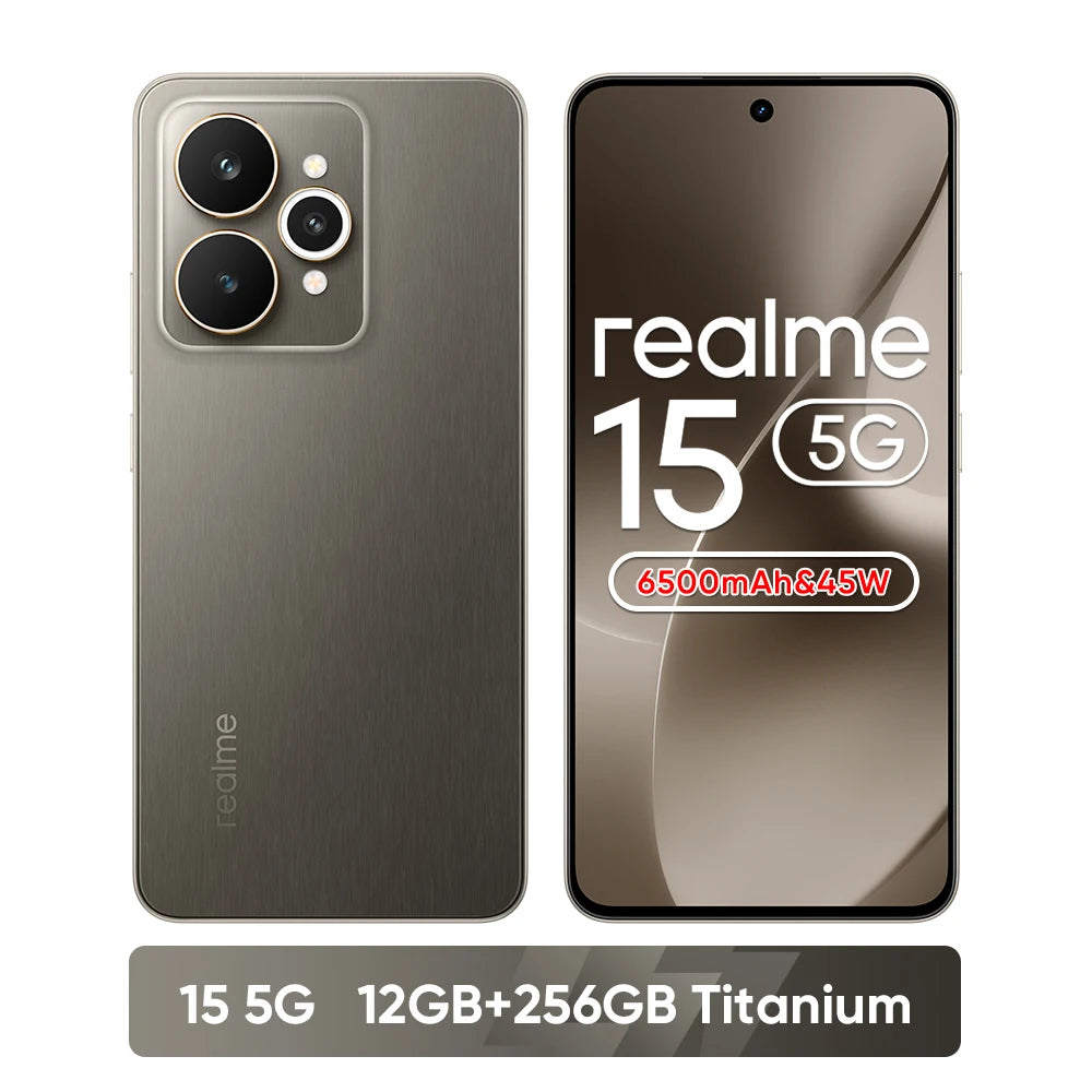 [World Premiere] realme 15 5G Smartphone Dimensity 7300+ 5G Processor 6.77"144Hz AMOLED Display NFC