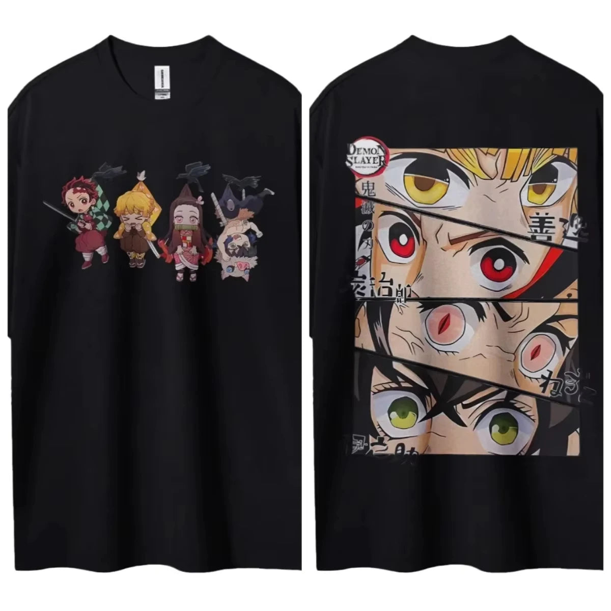 Demon Slayer Men's T-shirt Kamado Tanjiro Japan Anime Summer Boy Spring and Autumn Children's Short Sleeves Parent-Child Wear