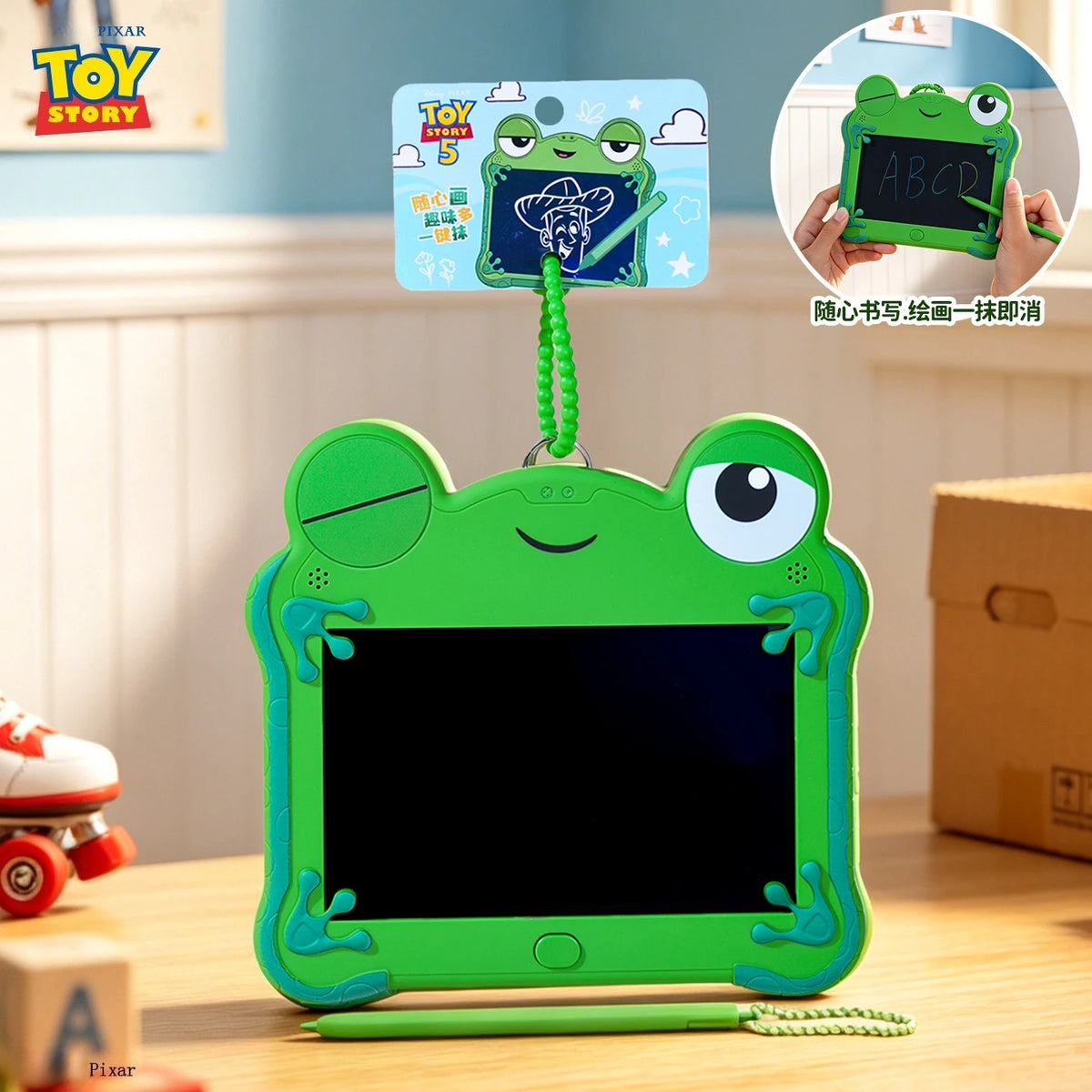 Toy Story 5 Authentic Frog Lilypad LCD Tablet Keychain Erasable Drawing  Boys Puzzle Drawing Erasable Handwritten Bag Pendant