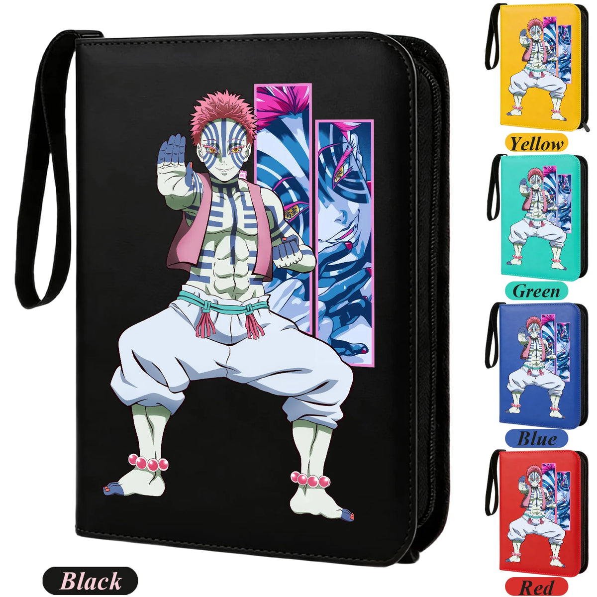 400pcs Anime Demon Slayer Zipper Card Album Book Collection Card Storage Folder Hold Tanjiro Game Cards Binder Holder Protector