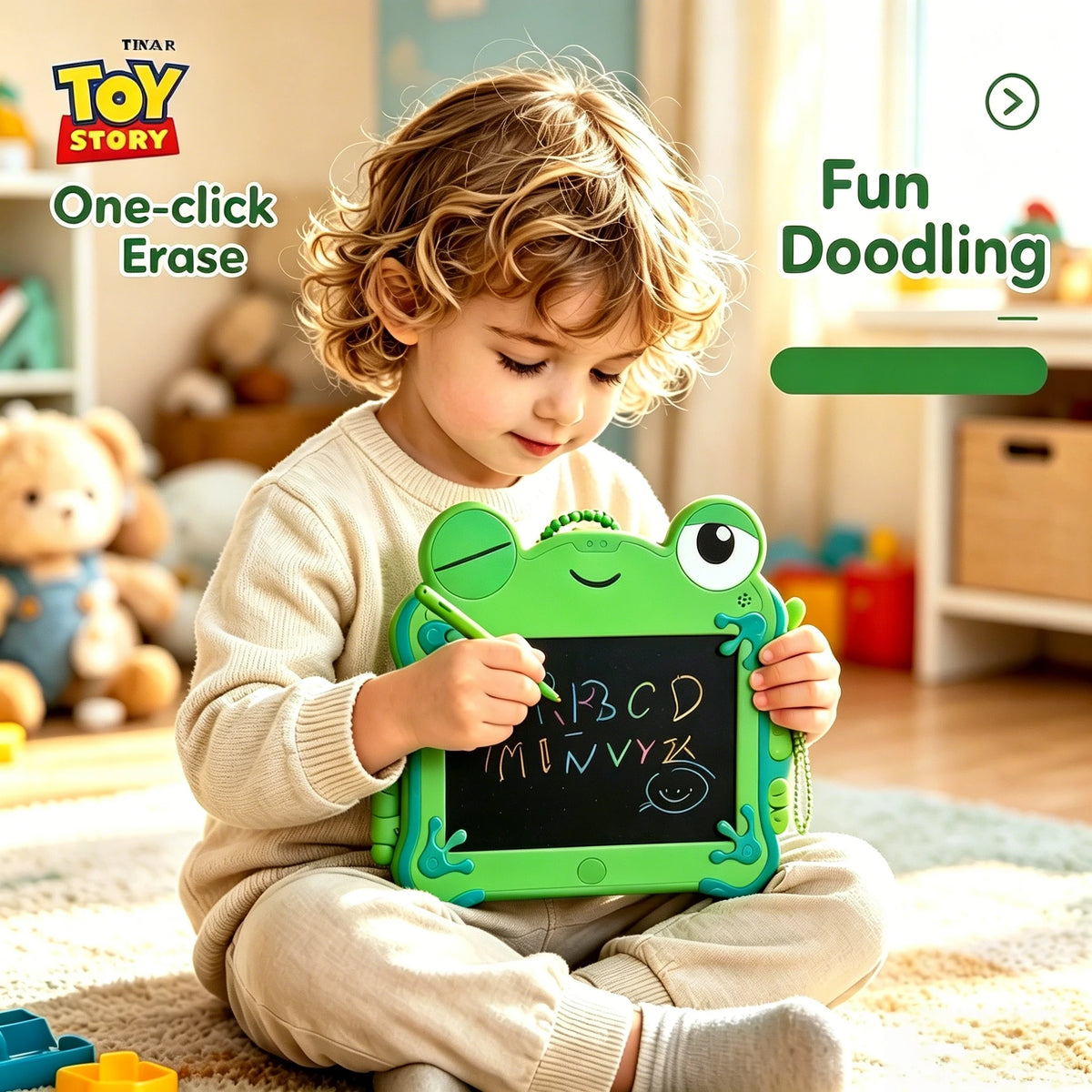Toy Story 5 Authentic Frog Lilypad LCD Tablet Keychain Erasable Drawing  Boys Puzzle Drawing Erasable Handwritten Bag Pendant