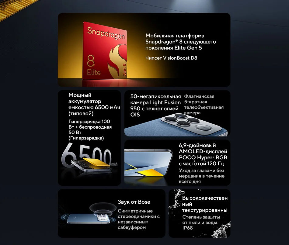 POCO F8 Ultra【World Premiere】Global Version Smartphone Snapdragon 8 Elite Gen 5 50MP 6.9" 120Hz display 6500mAh battery