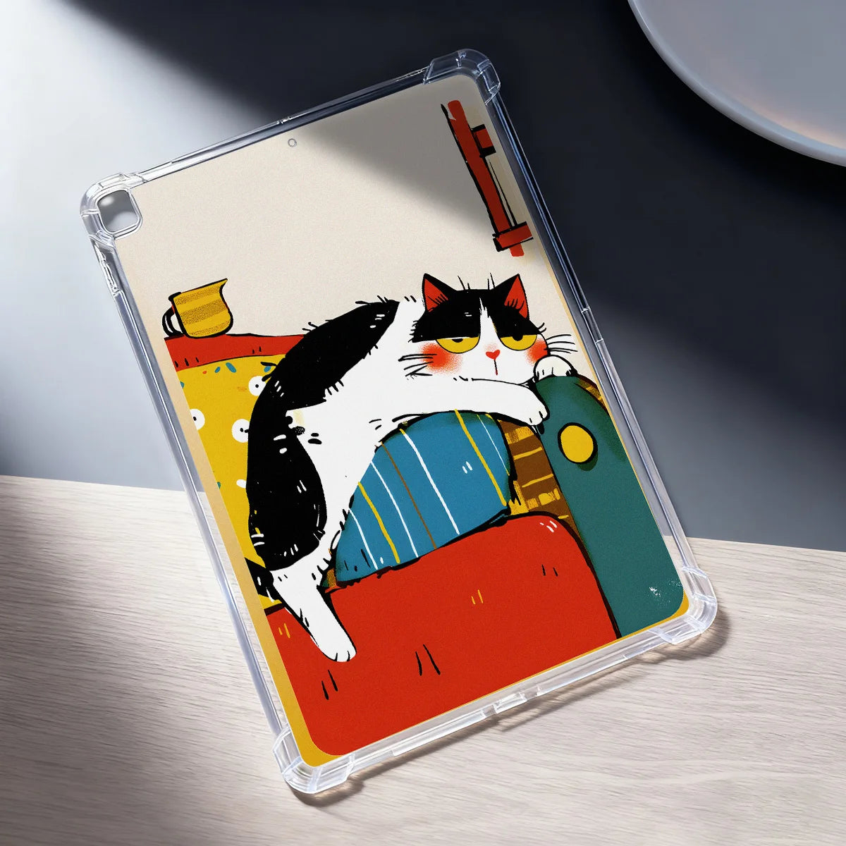 Clear Transparent Tablet Case for Apple iPad Pro 12.9 13 9.7 10.5 A16 11 10 9 8 Air 13 Mini 6 5 4 Cover Cute Artistic Cat Shell