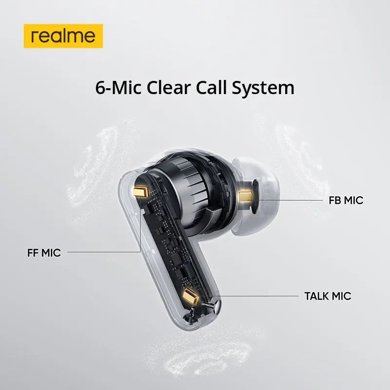 realme Buds T500 Pro TWS Earphones 50dB Noise Cancellation Up to 56 Hours of Playback Bluetooth 6.1 IP55 12.4mm Bass Driver