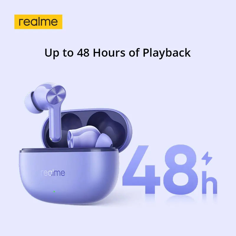 realme Buds T200 Lite TWS Earphone 12.4mm Dynamic Bass Driver Up to 48 Hours of Playback AI Deep Noise Cancellation Bluetooth5.4