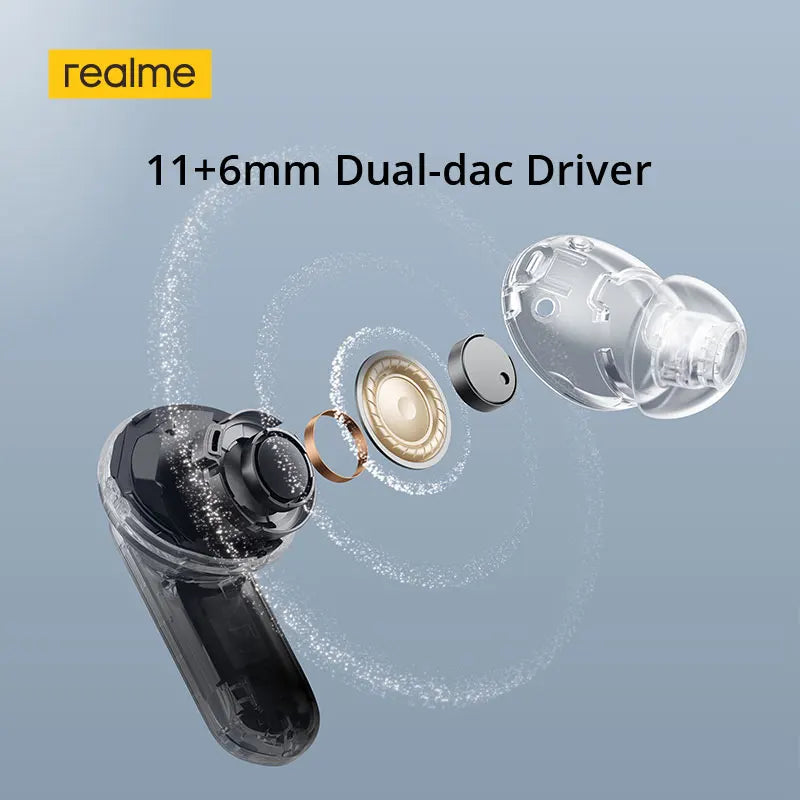 realme Buds Air 7 Pro TWS Earphone AI Live Translator 53dB Noise Cancellation 3D Spatial Effect 11+6mm Dual-dac Driver LHDC 5.0