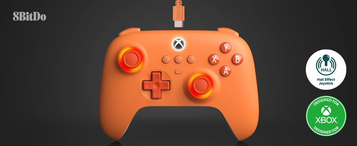 8BitDo Ultimate C Wired Controller USB Gamepad with Hall Effect Joysticks for PC Windows and Xbox Series X、Series S, Xbox One,.