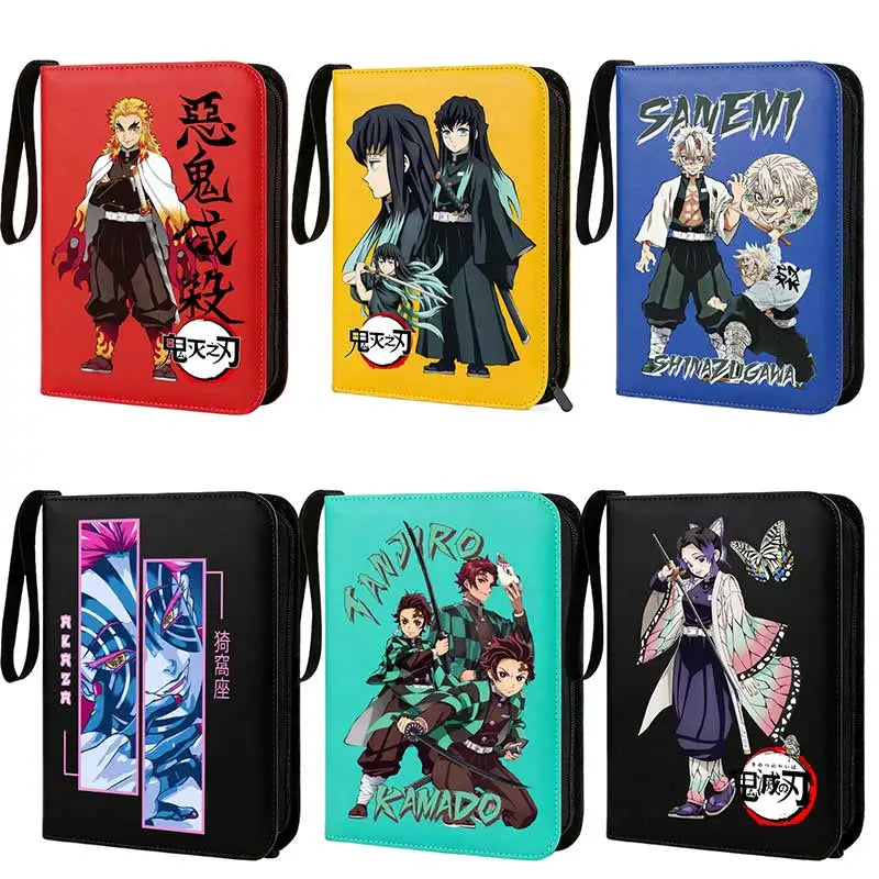 400pcs Anime Demon Slayer Zipper Card Album Book Collection Card Storage Folder Hold Tanjiro Game Cards Binder Holder Protector