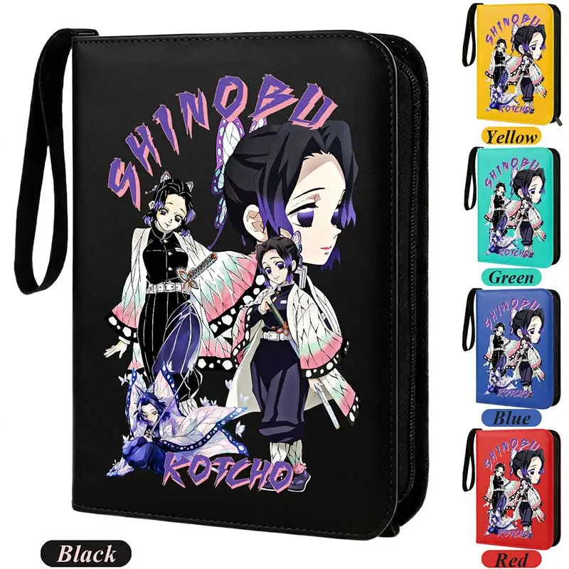 400pcs Anime Demon Slayer Zipper Card Album Book Collection Card Storage Folder Hold Tanjiro Game Cards Binder Holder Protector