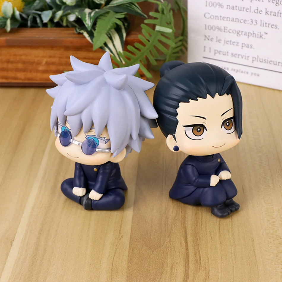 Anime Cute Fushiguro Toji Jujutsu Kaisen Figure Gojo Satoru Action Figure Q Version Doll Geto Suguru Statue 10cm PVC Model Toys